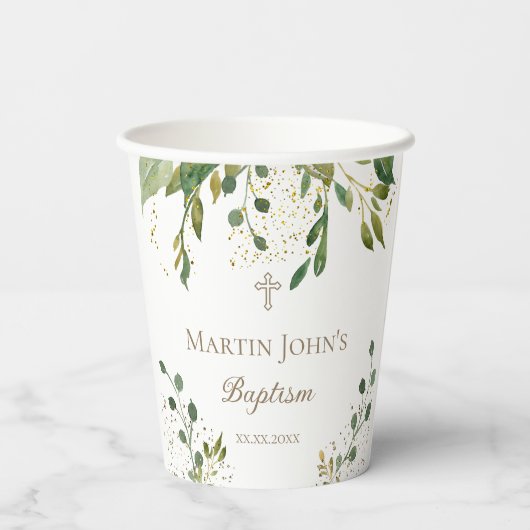greenery Baptism Papieren Bekers (Achterkant)