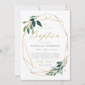 Greenery baptisme-uitnodiging kaart (Voorkant)
