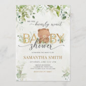 Greenery Bear Baby Shower Kaart (Voorkant)