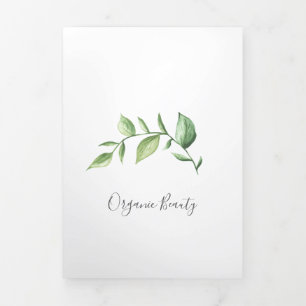 Greenery Beauty Salon Elegant Trifold Brochure Drieluik Kaart