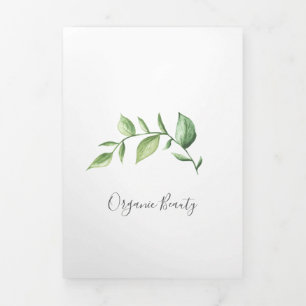 Greenery Beauty Salon Elegant Trifold Brochure Drieluik Kaart