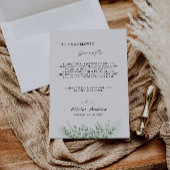 Greenery Bedankt Brief, Napkin Opmerking Menu