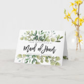 Greenery bedankt dat je mijn Maid of Honor-kaart b Kaart (Gele Bloem)