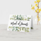 Greenery Bedankt voor het zijn van de Maid of Hono Kaart (Gele Bloem)