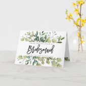 Greenery Bedankt voor het zijn van mijn bruidsmeis Kaart (Gele Bloem)