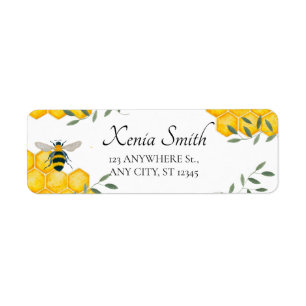 Greenery Bee Simple Aesthetic Honeycomb Return Etiket