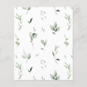 Greenery Beer Baby shower Bingo Game Papier (Achterkant)