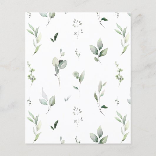 Greenery Beer Baby shower Bingo Game Papier (Achterkant)