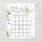 Greenery Beer Baby shower Bingo Game Papier (Voorkant)