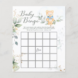 Greenery Beer Baby shower Bingo Game Papier