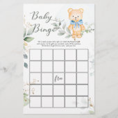 Greenery Beer Baby shower Bingo Game Papier (Voorkant)