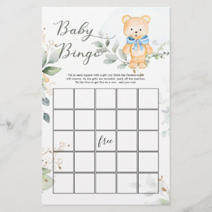 Greenery Beer Baby shower Bingo Game Papier