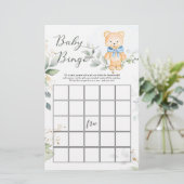 Greenery Beer Baby shower Bingo Game Papier (Staand voorkant)