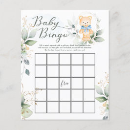 Greenery Beer Baby shower Bingo/Traits Games Flyer