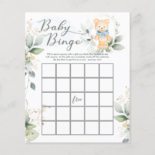 Greenery Beer Baby shower Bingo/Traits Games Flyer