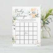 Greenery Beer Baby shower Traits/Bingo Games Kaart (Staand voorkant)