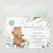 Greenery Beer Ballon Genderneutraal Baby shower Kaart (Voorkant / Achterkant)