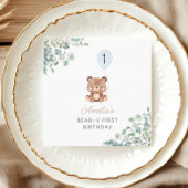 Greenery Beer Balloon 1e Verjaardag Genderneutraal Servet