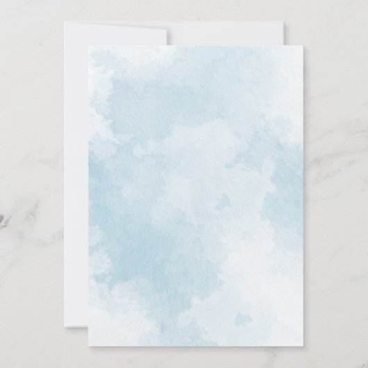 Greenery Beer Blue Flowers Boy Baby shower Kaart (Achterkant)