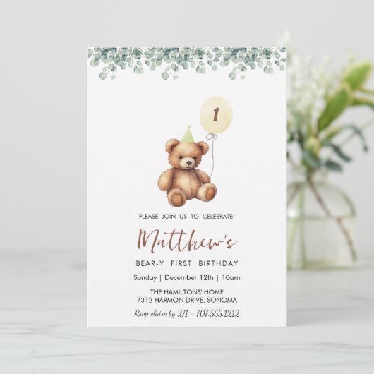 Greenery Beer ELKE LEEFTIJD Verjaardag Kaart (Staand voorkant)