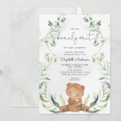 Greenery Beer Gender Neutral Elegant Baby shower Kaart (Voorkant / Achterkant)