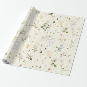 Greenery Beer Gender Neutral Floral Baby shower Cadeaupapier (Uitgerold)