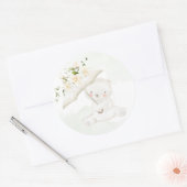 Greenery Beer Gender Neutral Floral Baby shower Ronde Sticker (Envelop)