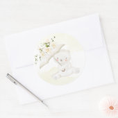 Greenery Beer Gender Neutral Floral Baby shower Ronde Sticker (Envelop)