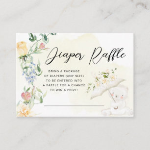 Greenery Beer Gender Neutral Floral Diaper Raffle Informatiekaartje