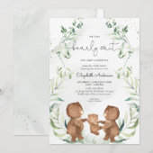 Greenery Beer Gender Neutral Woodland Baby shower Kaart (Voorkant / Achterkant)