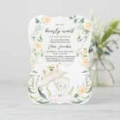 Greenery Beer Gender Neutral Yellow Baby shower I Kaart (Staand voorkant)