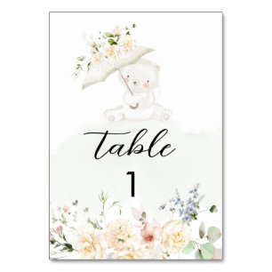 Greenery Beer Green Neutral Floral Baby shower Kaart