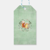 Greenery Beers & Cheers Adult Man Birthday Party Cadeaulabel (Achterkant)