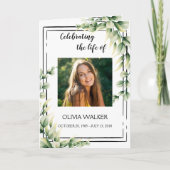 Greenery Begrafenis, Orde van de Dienst Gevouwen P Programma (Voorkant)