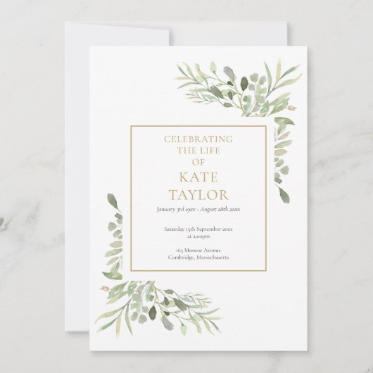 Greenery Begrafenis Orde van de Dienst Programma K (Voorkant)