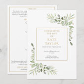 Greenery Begrafenis Orde van de Dienst Programma K (Voorkant / Achterkant)