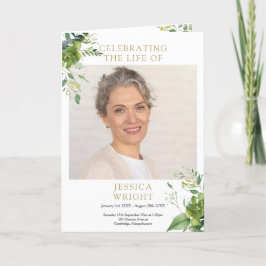 Greenery Begrafenis Orde van Service Gevouwen Programma