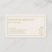 Greenery Beige Framed Flower Visitekaartje (Achterkant)