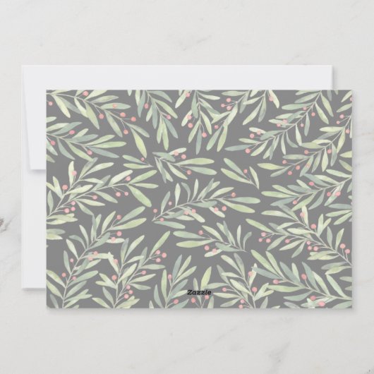 Greenery Berries kerstfoto Feestdagenkaart (Achterkant)