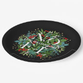 Greenery Berries NOEL Kerstmis Papieren Bordje (Gekanteld)