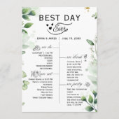 Greenery Best Day Ever Program Invitation Programmakaart (Voorkant)