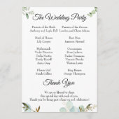 Greenery Best Day Ever Program Invitation Programmakaart (Achterkant)