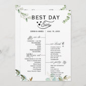 Greenery Best Day Ever Program Invitation Programmakaart (Voorkant / Achterkant)