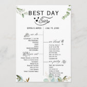 Greenery Best Day Ever Program Invitation Programmakaart (Voorkant)