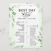 Greenery Best Day Ever Program Invitation Programmakaart (Voorkant / Achterkant)