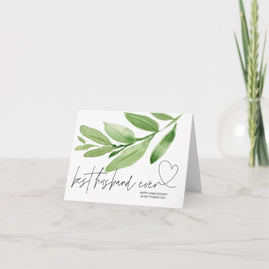 Greenery Best Husband Ever Jubileum Gift Him Kaart (Voorkant)