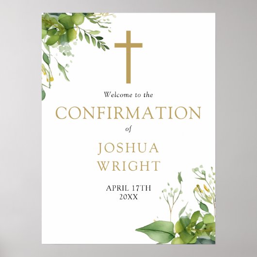 Greenery bevestiging welkomstbord poster (Voorkant)