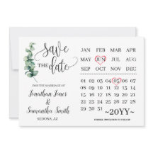 Greenery bewaar de datum kalender minimalistische