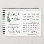 Greenery bewaar de datum kalender minimalistische  kaart (Voorkant / Achterkant)