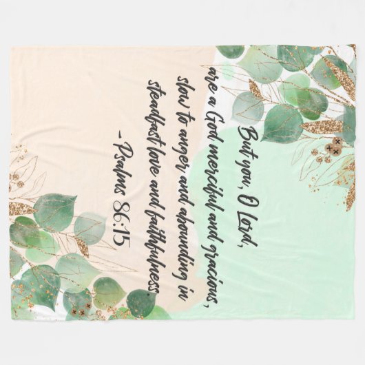 Greenery Bible verse Fleece Blanket (Voorkant (Horizontaal))